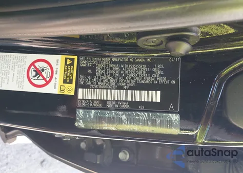 2011 Lexus Rx 350 из США, поврежденный, VIN 2T2ZK1BA6BC060107